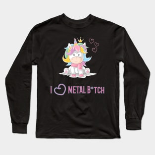 Unicorn Heavy Metal, Black Metalv Death Metal bitc Long Sleeve T-Shirt